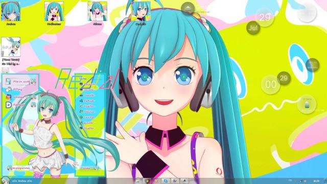 win7主题 电脑主题 萌娘资源 初音 miku Re:Dial