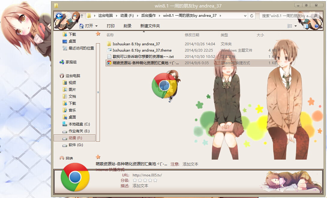 win8.1主题 萌娘资源 一周的朋友 治愈 清新
