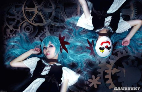 初音 小丑面具 cos cosplay 黑化初音 面具初音 萌娘