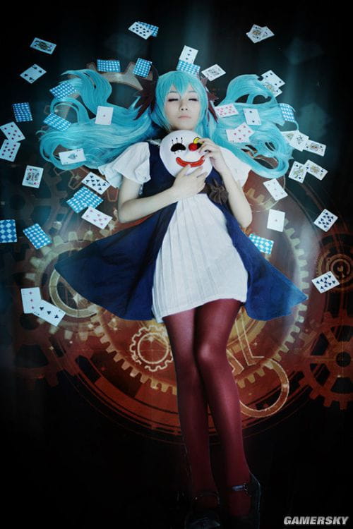 初音 小丑面具 cos cosplay 黑化初音 面具初音 萌娘