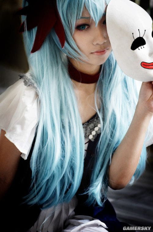 初音 小丑面具 cos cosplay 黑化初音 面具初音 萌娘