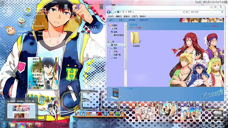 win7主题，Free!，男子游泳部，电脑主题