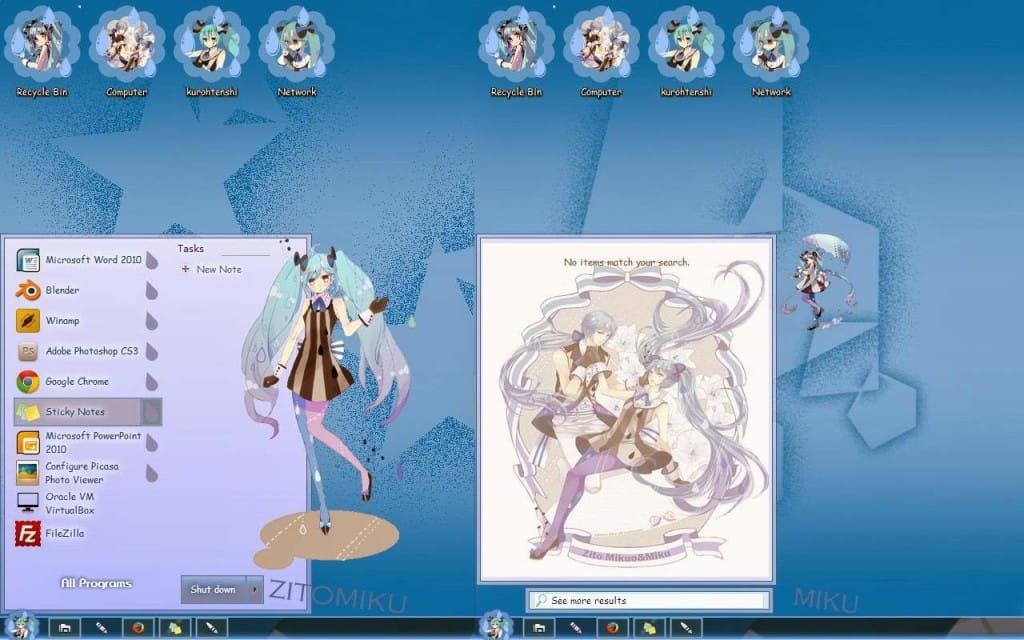 win7主题，初音未来，电脑主题，miku