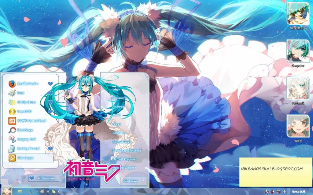 win7主题，世界第一公主殿下，miku，初音未来