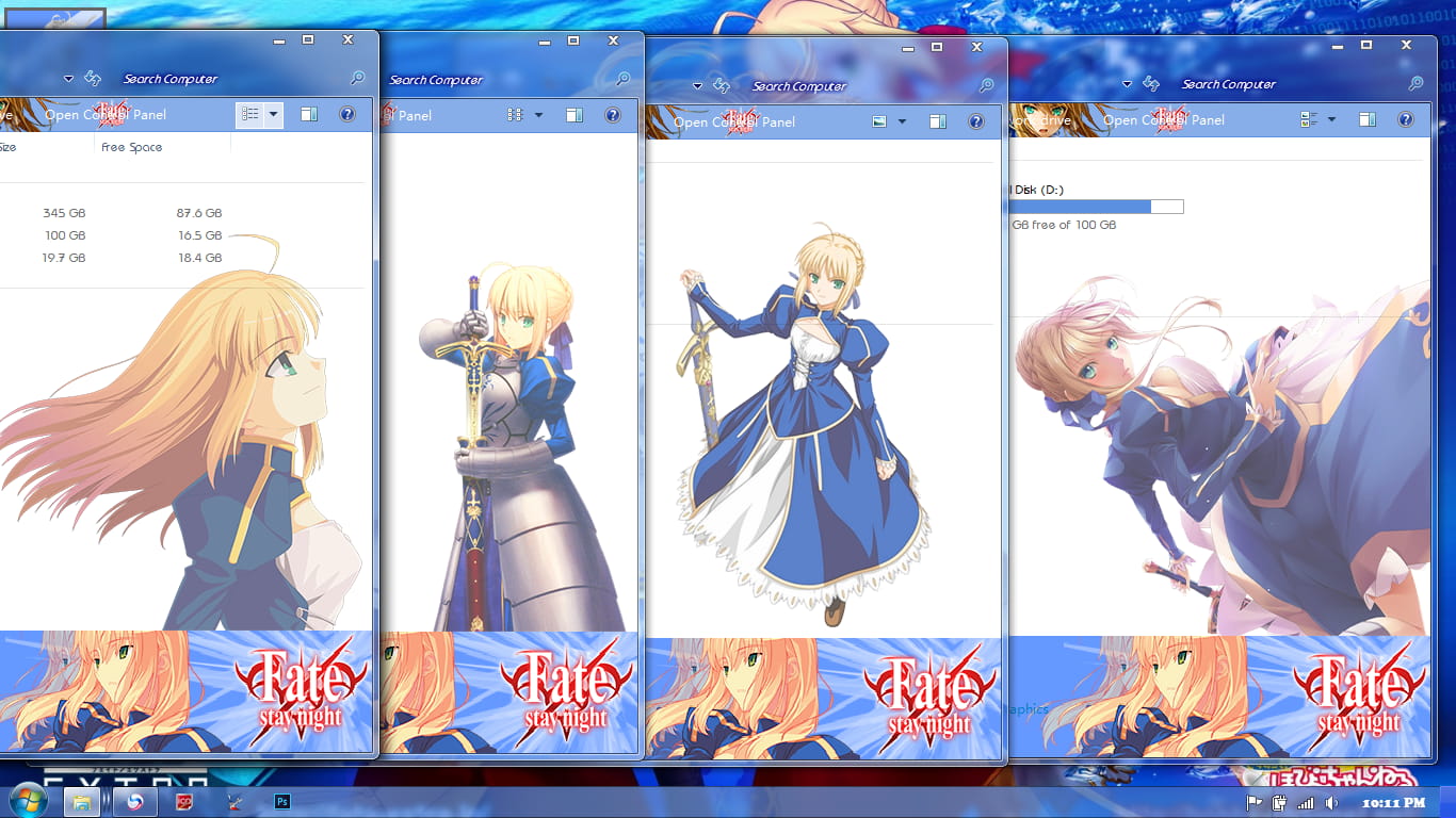 win7主题 电脑主题 萌娘资源 fate 吾王 双子